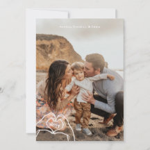 Cartão de Boas Festas de Ano Novo Vertical com 5 F