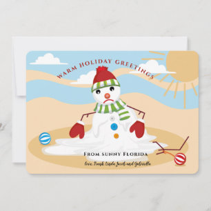 Festividades Cartão de Boas Festas de Boneco de Neve Derretendo