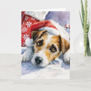 Festividades Cartão de Boas Festas de Cachorro Jack Russell Fof