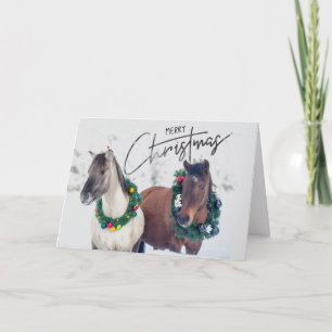 Festividades Cartão de Boas Festas de Cavalos de Natal