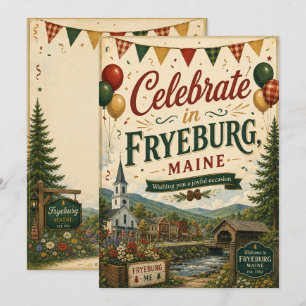 Festividades Cartão de Boas Festas de Fryeburg Maine