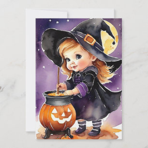 Festividades Cartão de Boas Festas de Halloween Bruxinha Fofa