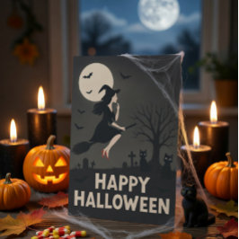 Festividades Cartão de Boas Festas de Halloween da Bruxa Assust
