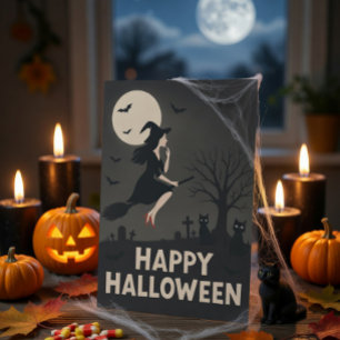 Festividades Cartão de Boas Festas de Halloween da Bruxa Assust