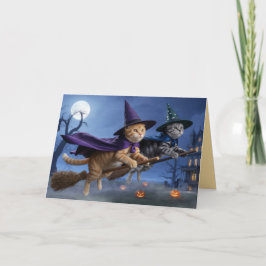 Festividades Cartão de Boas Festas de Halloween das Bruxas Malh