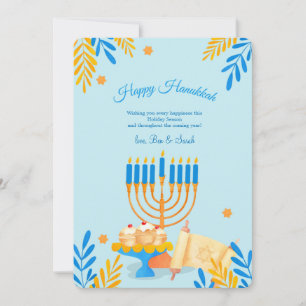 Festividades Cartão de Boas Festas de Hanukkah com Elementos