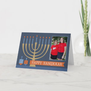 Festividades Cartão de Boas Festas de Hanukkah com Foto