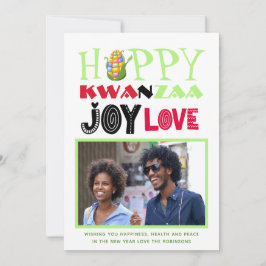 Festividades Cartão de Boas Festas de Kwanzaa com Foto Amor Ale