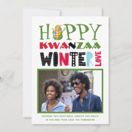 Festividades Cartão de Boas Festas de Kwanzaa com Foto de Amor 