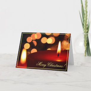 Festividades Cartão de Boas Festas de Luzes de Velas de Natal