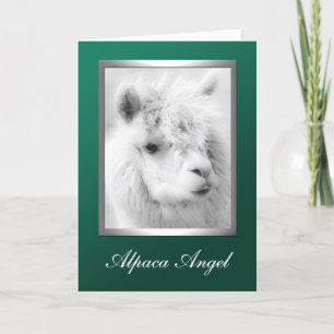 Festividades Cartão de Boas Festas de Natal Alpaca Angel Verde