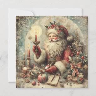 Festividades Cartão de Boas Festas de Natal Antigo
