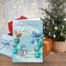 Festividades Cartão de Boas Festas de Natal Azul
