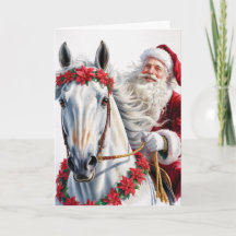 Cartão de Boas Festas de Natal com Cavalo
