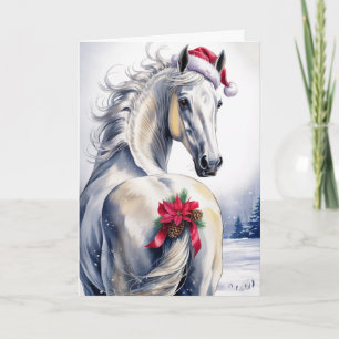 Festividades Cartão de Boas Festas de Natal com Cavalo