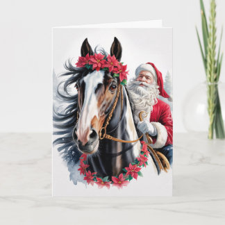 Festividades Cartão de Boas Festas de Natal com Cavalo