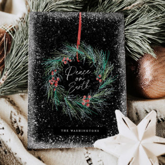 Festividades Cartão de Boas Festas de Natal com Coroa de Paz na