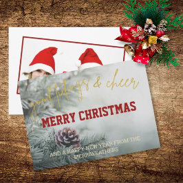 Festividades Cartão de Boas Festas de Natal com Letra Brilhante