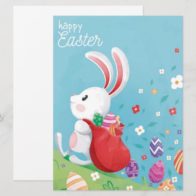 Festividades Cartão de Boas Festas de Páscoa (Frente/Verso)