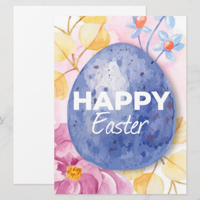 Festividades Cartão de Boas Festas de Páscoa (Frente/Verso)