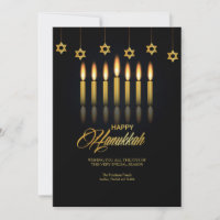 Cartão de Boas Festas de Velas de Hanukkah