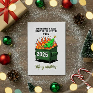 Festividades Cartão de Boas Festas Divertido 2025 Lixeira de Fo