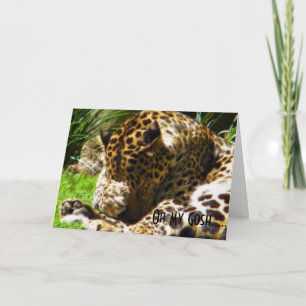 Festividades Cartão de Boas-Festas Divertido de Leopardo – Noss