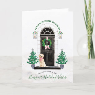 Festividades Cartão de Boas Festas do Golden Retriever