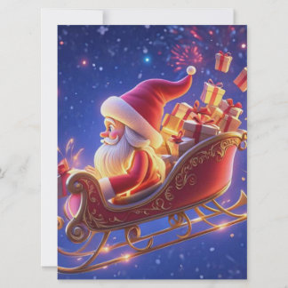 Festividades Cartão de Boas Festas do Papai Noel 3D – Festivo H