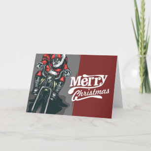 Festividades Cartão de Boas Festas do Papai Noel de Moto