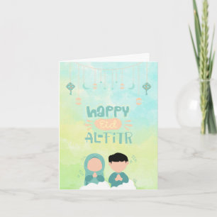 Festividades Cartão de Boas Festas Eid al-Fitr Alegre para Muçu