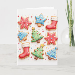 Festividades Cartão de Boas Festas em Branco com Biscoitos de N
