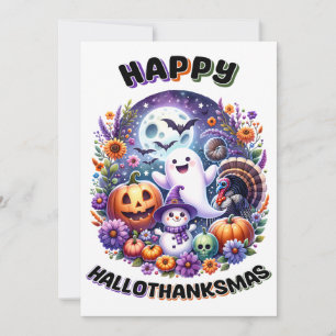 Festividades Cartão de Boas Festas HalloThanksMas 5x7