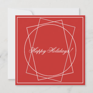 Festividades Cartão de Boas Festas Minimalista Vermelho e Branc