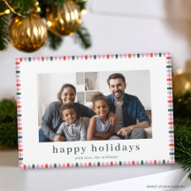 Cartão de Boas Festas Moderno com Foto da Família