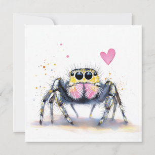 Festividades Cartão de Boas-Vindas de Aranha Saltadora Fofa