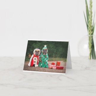 Festividades cartão de boas-vindas de cachorro de Natal engraça