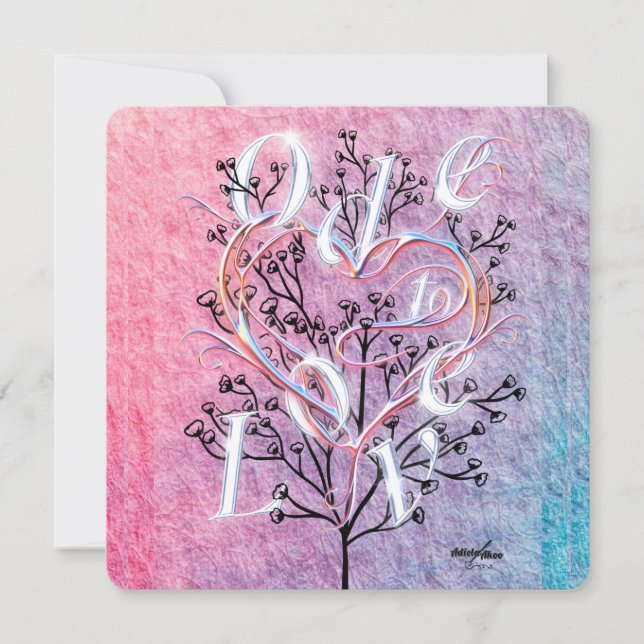 Festividades Cartão de Boas-Vindas Ode ao Amor de Poeta Adiela  (Frente)