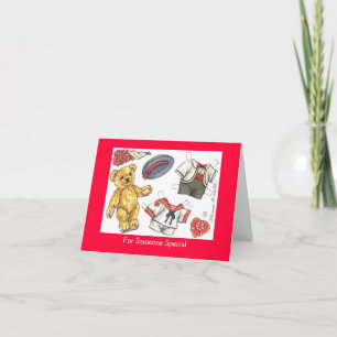 Festividades Cartão de boneca de papel do Urso de namorados