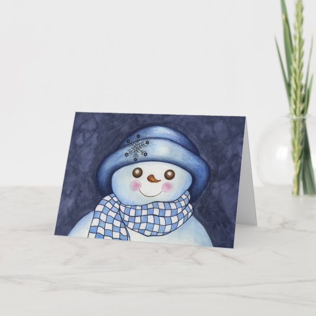 Festividades Cartão de Boneco de Neve (Frente)
