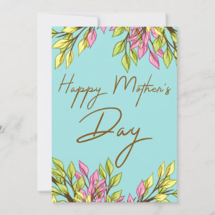 Festividades Cartão de Buquê para o Dia das Mães Feliz e Verde