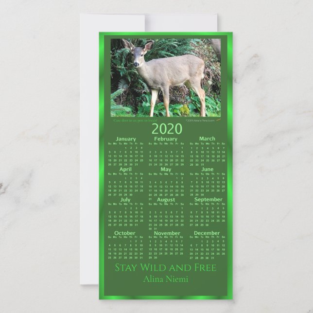 Festividades cartão de calendário alina 2020 (Frente)