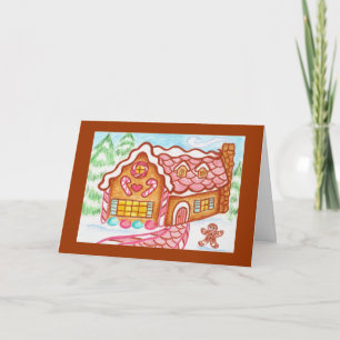 Festividades Cartão de Casa de Pão de Mel