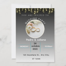 cartão de casamento