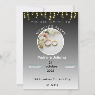 Festividades cartão de casamento