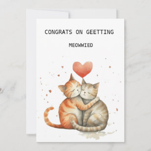 Festividades Cartão de casamento de gatos fofos