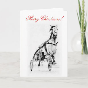 Festividades Cartão de Cavalo Trotter Feliz de Natal