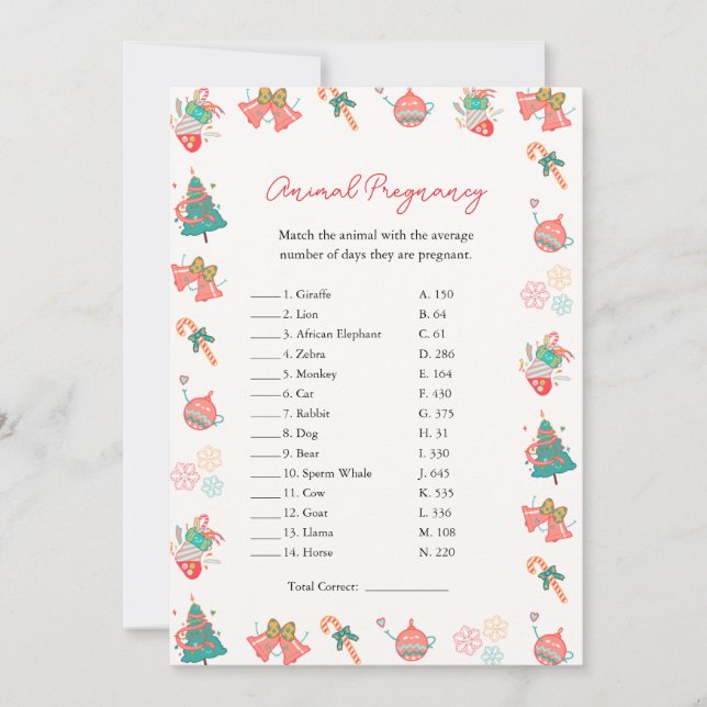 Festividades Cartão de Chá de fraldas de Natal para Jogo de Gra (Frente)