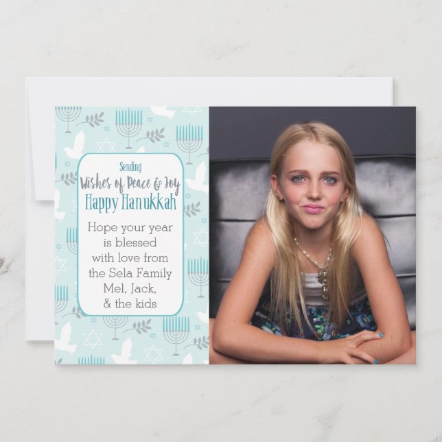 Festividades Cartão de cliente Peace & Joy Hanukkah (Frente)