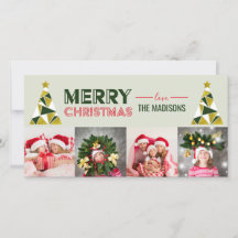 Cartão de Colagem de Fotos da Árvore de Abstrato d